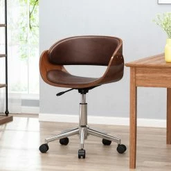 Best Sale 👍 Best Selling Home Decor Task Chairs Bronson Mid-Century Modern Upholstered Swivel Office Chair 🔔 -Office & Desk Chairs Sales detail2BSHD3480
