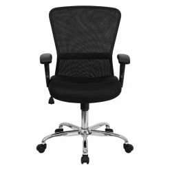 Cheapest 🎉 Task Chairs Flash Furniture Mid-Back Computer Chair With Adjustable Arms And Chrome Base - Black ⌛ -Office & Desk Chairs Sales detail2FLSH067