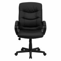 Promo 🥰 Executive Chairs Flash Furniture Mid-Back Office Chair - Black Leather 👍 -Office & Desk Chairs Sales detail2FLSH084