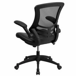Cheap 😍 Task Chairs Flash Furniture Mid-Back Mesh Swivel Task Chair With Leather Padded Seat And Flip-Up Arms ✔️ -Office & Desk Chairs Sales detail2FLSH1531