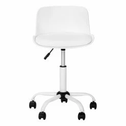 Wholesale 🎁 Task Chairs Monarch Specialties Adjustable Juvenile Low Back Faux Leather Office Chair, White 😉 -Office & Desk Chairs Sales detail2MON1700