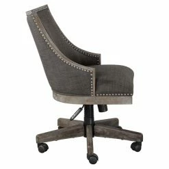 Buy 🔥 Executive Chairs Uttermost Aidrian Charcoal Upholstered Desk Chair 👍 -Office & Desk Chairs Sales detail2UMC8606