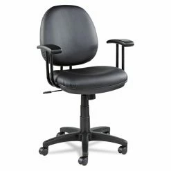 Coupon 😉 Task Chairs Alera Interval Series Leather Swivel/Tilt Task Chair - Black ✔️ -Office & Desk Chairs Sales detail3UST2007