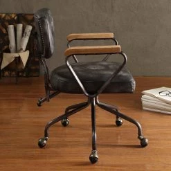 Discount 🔔 Task Chairs Acme Furniture Hallie Top Grain Leather Task Chair 🔥 -Office & Desk Chairs Sales detail4ACM1817