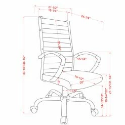 Outlet 🌟 Task Chairs Furniture Of America Sefton Modern Faux Leather Swivel Office Chair - 43 In. - Black 🎉 -Office & Desk Chairs Sales detail4ENLB5639