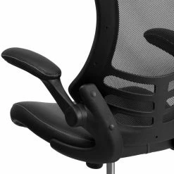 Cheap 😍 Task Chairs Flash Furniture Mid-Back Mesh Swivel Task Chair With Leather Padded Seat And Flip-Up Arms ✔️ -Office & Desk Chairs Sales detail4FLSH1531