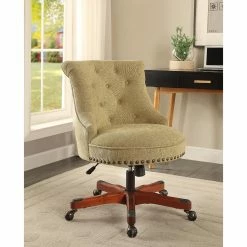 New ⭐ Executive Chairs Linon Sinclair Executive Office Chair With Nailhead Trim 🔔 -Office & Desk Chairs Sales detail4LHD1475