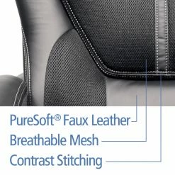Outlet 😉 Executive Chairs Serta Puresoft Faux Leather With Mesh Executive Office Chair - Black 😉 -Office & Desk Chairs Sales detail4MILL008