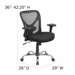 Discount 🥰 Task Chairs Flash Furniture HERCULES Series Big & Tall Mesh Swivel Task Chair With Height Adjustable Back And Arms 🧨 -Office & Desk Chairs Sales detail7FLSH1658