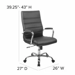 Budget 🔥 Task Chairs Flash Furniture High Back Leather Executive Swivel Office Chair With Chrome Arms 🤩 -Office & Desk Chairs Sales detail7FLSH1678