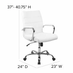 Coupon 🎉 Task Chairs Flash Furniture Mid-Back Leather Executive Swivel Office Chair With Chrome Arms 🌟 -Office & Desk Chairs Sales detail7FLSH1679