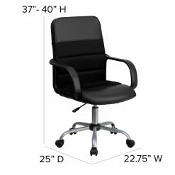 Deals 👏 Task Chairs Flash Furniture Mid-Back Leather And Mesh Swivel Task Chair 🤩 -Office & Desk Chairs Sales detail7FLSH1706