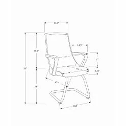 Outlet ⌛ Alternative Seating Monarch Specialties 35in. High C-Shaped Mid-Back Office Chair, Set Of 2, Black 🛒 -Office & Desk Chairs Sales detail7MON1709