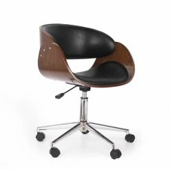 Best Sale 👍 Best Selling Home Decor Task Chairs Bronson Mid-Century Modern Upholstered Swivel Office Chair 🔔 -Office & Desk Chairs Sales detailBSHD3480