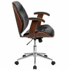 Top 10 ❤️ Task Chairs Flash Furniture Mid-Back Leather Executive Wood Swivel Office Chair 🥰 -Office & Desk Chairs Sales detailFLSH1721