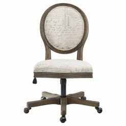 Flash Sale 😉 Executive Chairs Linon Erin Script Oval Back Adjustable Height Office Task Chair 🔔 -Office & Desk Chairs Sales detailLHD2227