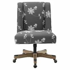Deals 💯 Executive Chairs Linon Draper Floral Upholstered Adjustable Height Office Task Chair 👏 -Office & Desk Chairs Sales detailLHD2229