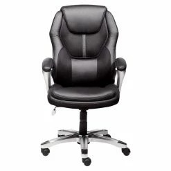 Outlet 😉 Executive Chairs Serta Puresoft Faux Leather With Mesh Executive Office Chair - Black 😉 -Office & Desk Chairs Sales detailMILL008