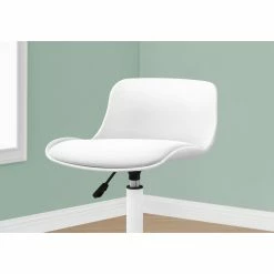 Wholesale 🎁 Task Chairs Monarch Specialties Adjustable Juvenile Low Back Faux Leather Office Chair, White 😉 -Office & Desk Chairs Sales detailMON1700