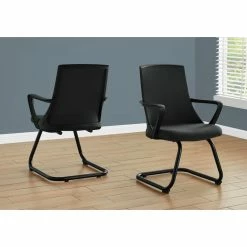 Outlet ⌛ Alternative Seating Monarch Specialties 35in. High C-Shaped Mid-Back Office Chair, Set Of 2, Black 🛒 -Office & Desk Chairs Sales detailMON1709
