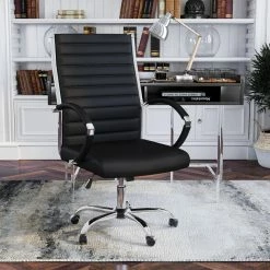 Best Sale 🌟 Task Chairs Furniture Of America Sefton Modern Faux Leather Swivel Office Chair - 36 In. - Black 👍 -Office & Desk Chairs Sales inuseENLB5640