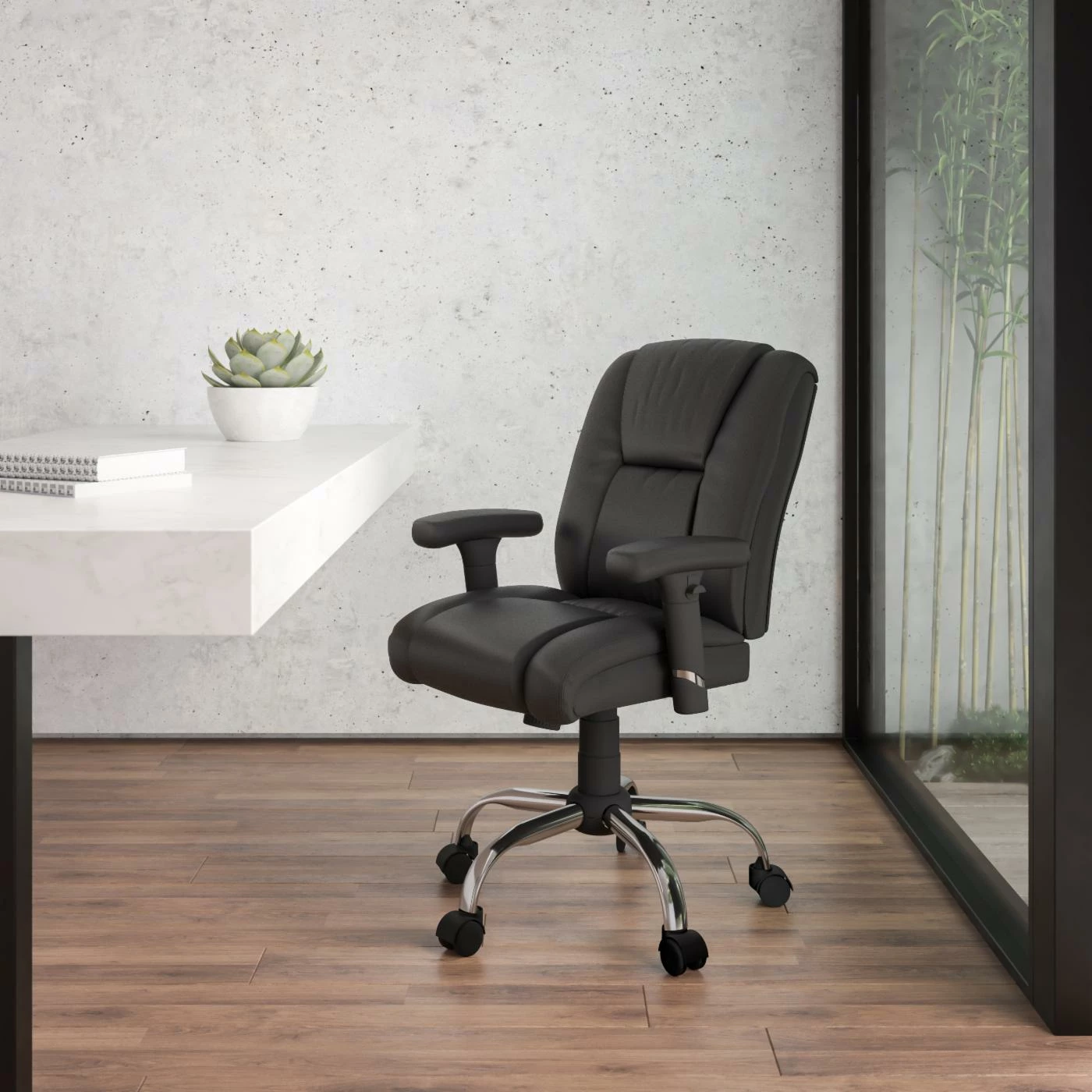 Promo โ Task Chairs Flash Furniture HERCULES Series Big & Tall Leather Swivel Task Chair With Height Adjustable Arms ๐ 4 Promo โ Task Chairs Flash Furniture HERCULES Series Big & Tall Leather Swivel Task Chair With Height Adjustable Arms ๐ - Image 2