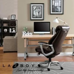 Outlet 🎁 Executive Chairs La-Z-Boy Cantania Executive Office Chair - Coffee 🌟 -Office & Desk Chairs Sales inuseMILL106