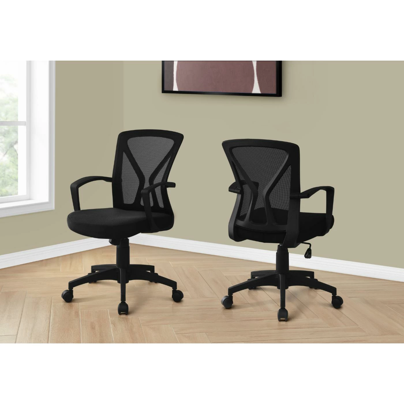 Outlet ๐ฅฐ Task Chairs Monarch Specialties Adjustable Height Mid-Back Office Chair With Fixed Armrests - Black -Mesh Fabric ๐ 4 Outlet ๐ฅฐ Task Chairs Monarch Specialties Adjustable Height Mid-Back Office Chair With Fixed Armrests - Black -Mesh Fabric ๐ - Image 2