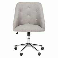 Cheap 🔥 Executive Chairs Safavieh Evelynn Tufted Fabric Chrome Leg Swivel Office Chair ✨ -Office & Desk Chairs Sales inuseSAV8242