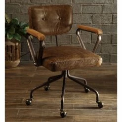 Discount 🔔 Task Chairs Acme Furniture Hallie Top Grain Leather Task Chair 🔥