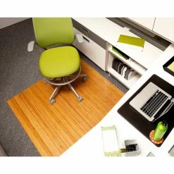 Flash Sale ๐ Anji Mountain Computer Chair Mats Natural 48 X 52 Bamboo Roll-Up Office Chair Mat - 1/4 Inch Thick โญ