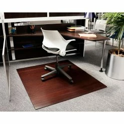 Hot Sale 🔥 Anji Mountain Computer Chair Mats Dark Cherry 48 X 52 Bamboo Roll-Up Office Chair Mat - 1/4 Inch Thick ⭐