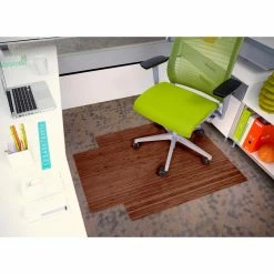 Promo 🛒 Anji Mountain Computer Chair Mats Anji Bamboo Roll-Up Walnut Chairmat With Lip 🔔