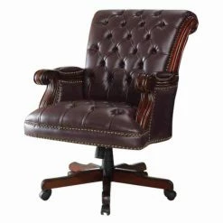 Outlet 😀 Executive Chairs Benzara Button Tufted Faux Leather Executive Office Chair ✨