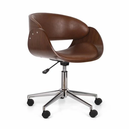 Best Sale 👍 Best Selling Home Decor Task Chairs Bronson Mid-Century Modern Upholstered Swivel Office Chair 🔔 -Office & Desk Chairs Sales masterBSHD3480