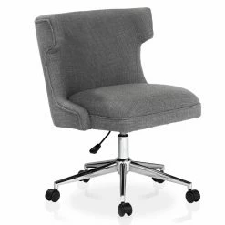 New 🎉 Task Chairs Furniture Of America Cartanda Contemporary Wingback Swivel Office Chair - Gray 🧨