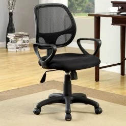 Cheapest 🎉 Task Chairs Furniture Of America Rakovich Padded Mesh Office Chair - Black ✨