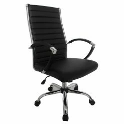 Outlet ๐ Task Chairs Furniture Of America Sefton Modern Faux Leather Swivel Office Chair - 43 In. - Black ๐