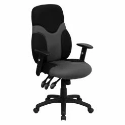 Flash Sale 💯 Task Chairs Flash Furniture High Back Ergonomic Task Chair With Adjustable Arms - Black / Gray 👍