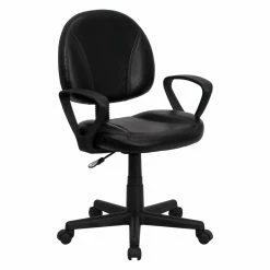 Buy 🥰 Task Chairs Flash Furniture Mid-Back Ergonomic Task Chair 34-38.5H In. - Black 🔔