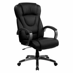 Outlet โญ Task Chairs Flash Furniture High Back Executive Office Chair 45.5-49.25H In. - Black Leather โจ