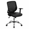 Best Pirce 🔥 Task Chairs Flash Furniture Mid-Back Office Chair With Mesh Back And Italian Leather Seat - Black 🛒 -Office & Desk Chairs Sales masterFLSH112