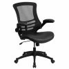 Cheap 😍 Task Chairs Flash Furniture Mid-Back Mesh Swivel Task Chair With Leather Padded Seat And Flip-Up Arms ✔️ -Office & Desk Chairs Sales masterFLSH1531