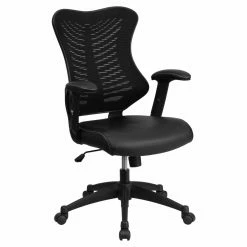 Cheap 😉 Task Chairs Flash Furniture High Back Designer Mesh Executive Swivel Office Chair With Leather Padded Seat 👍