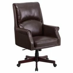 Promo 🔥 Executive Chairs Flash Furniture High Back Pillow Back Leather Executive Swivel Office Chair 🎁