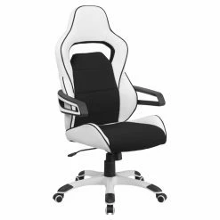 Buy ✨ Executive Chairs Flash Furniture High Back Vinyl Executive Swivel Office Chair With Black Fabric Inserts 🎉