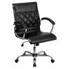 Best Sale 😀 Task Chairs Flash Furniture Mid-Back Designer Leather Executive Swivel Office Chair With Chrome Base 😀 -Office & Desk Chairs Sales masterFLSH1650