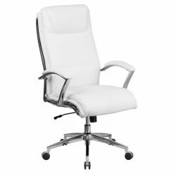 Outlet 😉 Executive Chairs Flash Furniture High Back Designer Leather Executive Swivel Office Chair With Padded Arms And Chrome Base 🔔