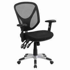 Hot Sale 💯 Task Chairs Flash Furniture Mid-Back Mesh Swivel Task Chair With Triple Paddle Control And Height Adjustable Arms 🥰