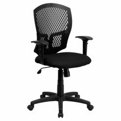 Coupon 😀 Task Chairs Flash Furniture Mid-Back Designer Back Swivel Task Chair With Padded Fabric Seat And Height Adjustable Arms 😉